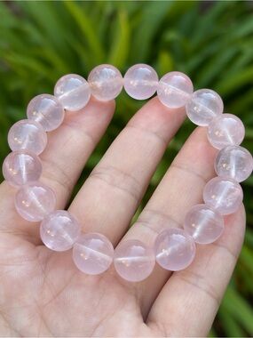 12mm Stretchable Jelly Rose Quartz Bracelet 2660